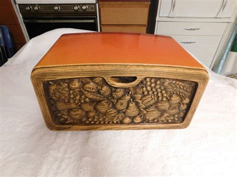 orange metal bread box|Bread Box Orange .